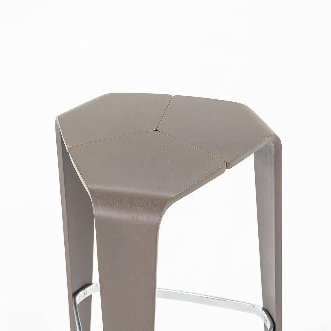 2010s Set of Four Tre Bar Stools by Jehs & Laub for Davis in Slate Oak 30 inches For Sale 5