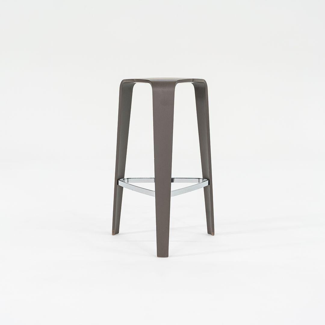 American 2010s Set of Four Tre Bar Stools by Jehs & Laub for Davis in Slate Oak 30 inches For Sale