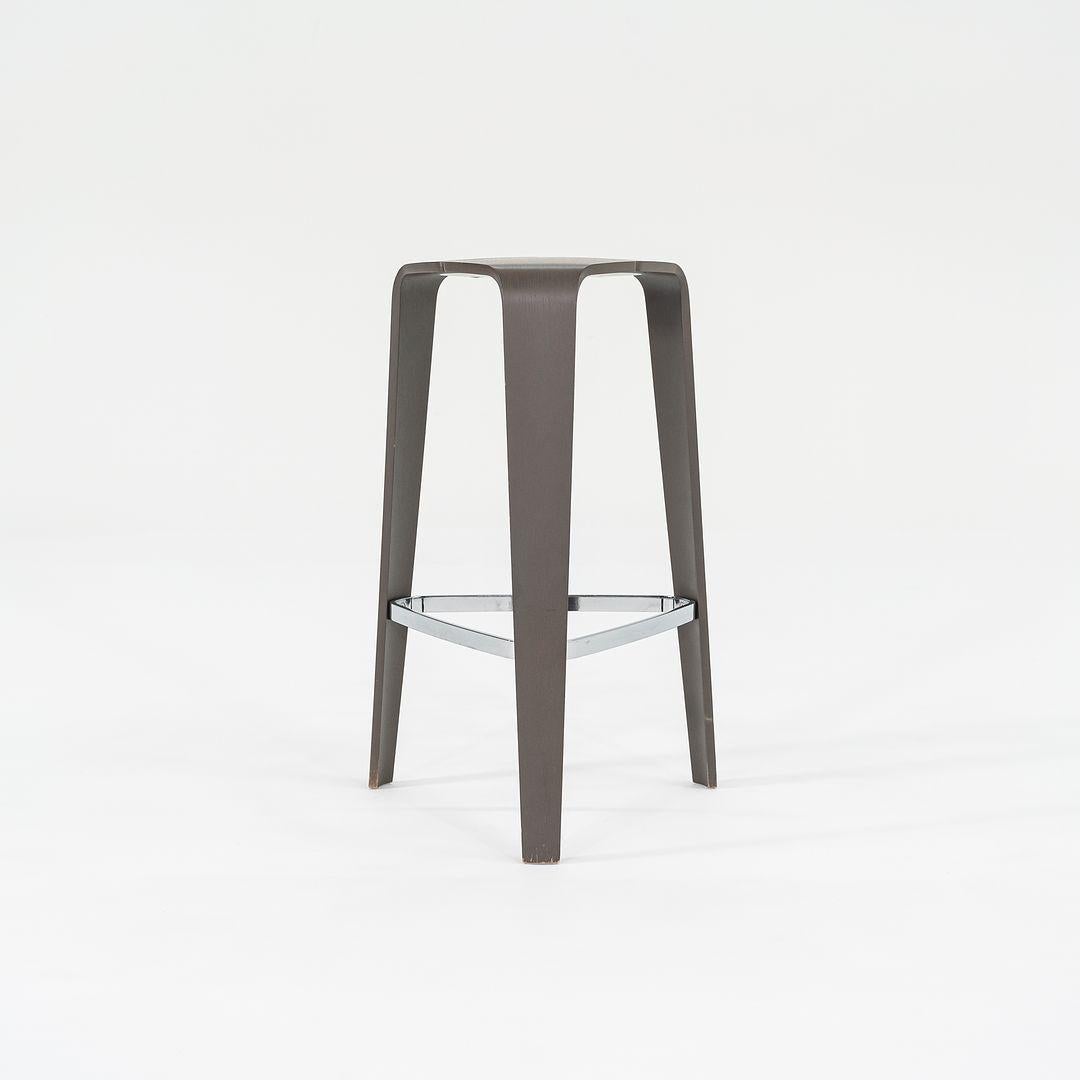 2010s Set of Four Tre Bar Stools by Jehs & Laub for Davis in Slate Oak 30 inches In Good Condition For Sale In Philadelphia, PA