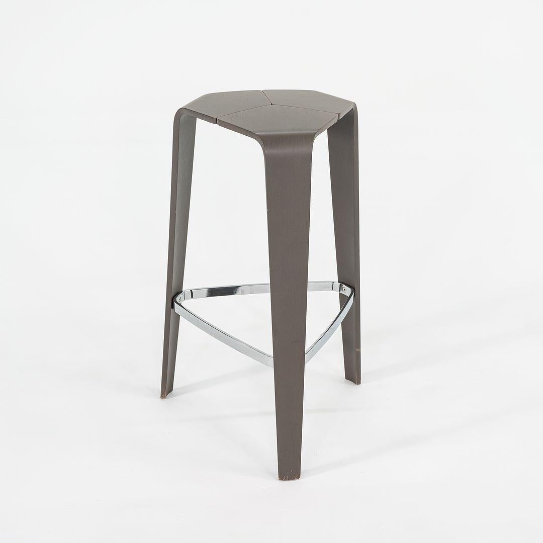 Contemporary 2010s Set of Four Tre Bar Stools by Jehs & Laub for Davis in Slate Oak 30 inches For Sale