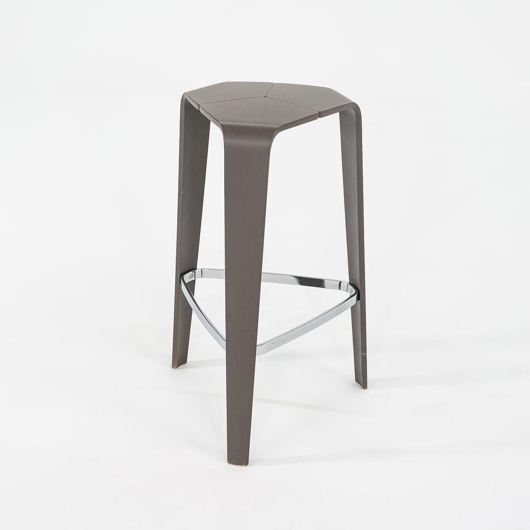 2010s Set of Four Tre Bar Stools by Jehs & Laub for Davis in Slate Oak 30 inches For Sale 1