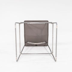 2010er Set aus drei Last Minute genähten Barhockern aus grauem Leder und Stahl