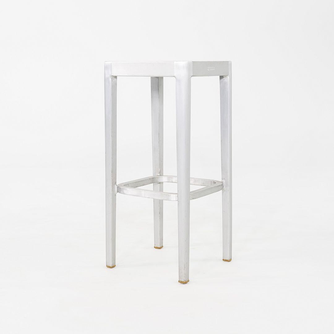 2010s Set of Three Philippe Starck for Emeco Bar Stools in Brushed Aluminum For Sale 6