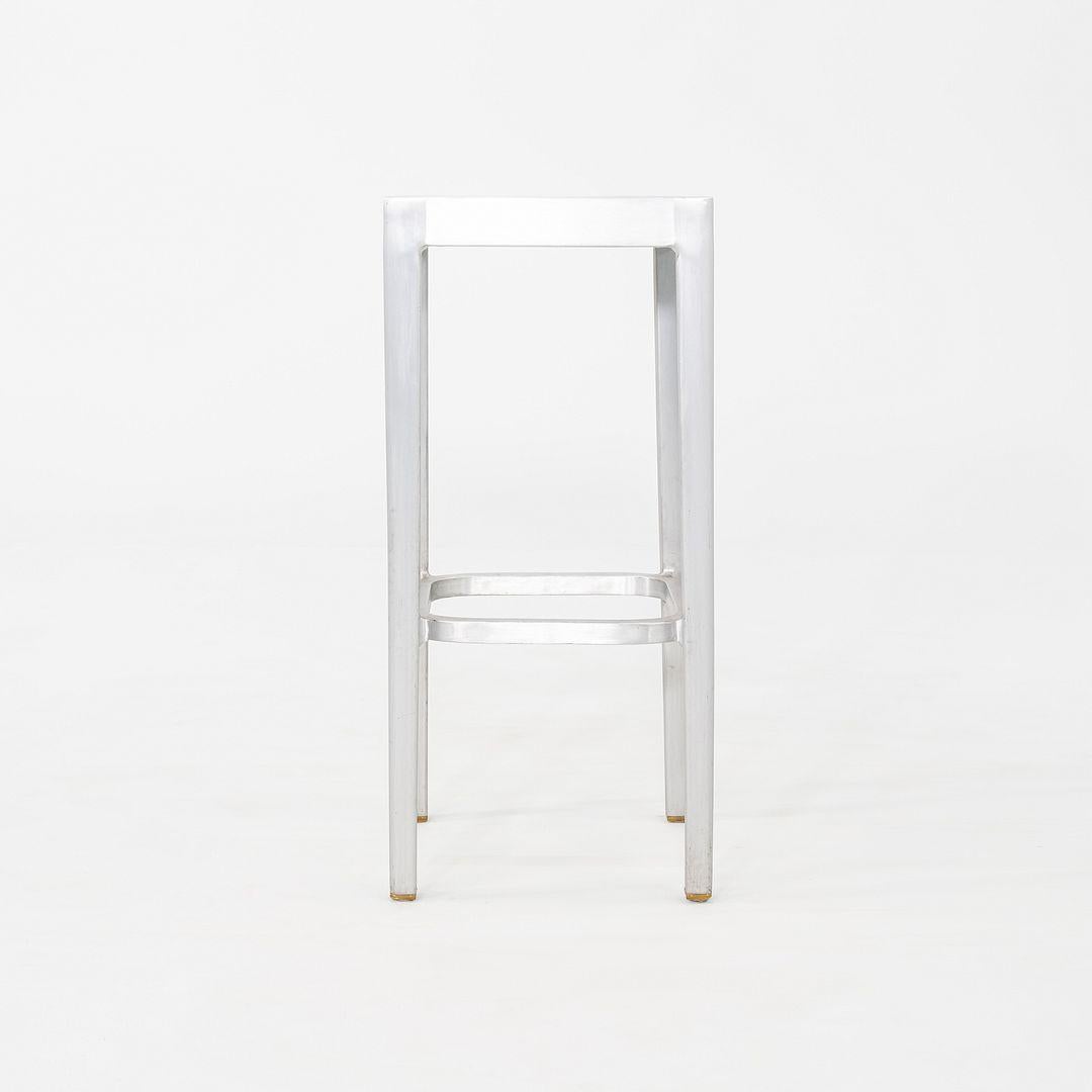 2010s Set of Three Philippe Starck for Emeco Bar Stools in Brushed Aluminum In Good Condition For Sale In Philadelphia, PA