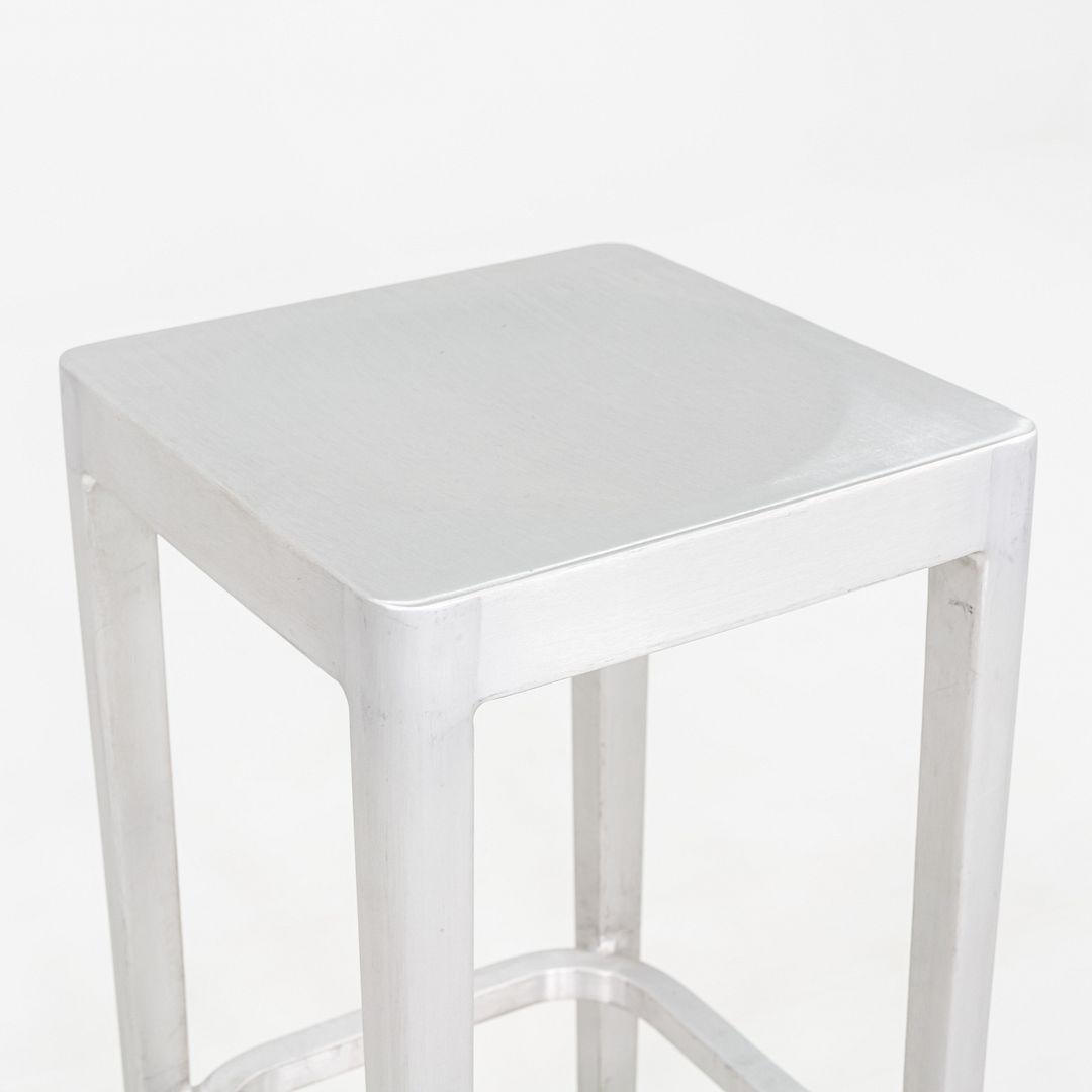 2010s Set of Three Philippe Starck for Emeco Bar Stools in Brushed Aluminum For Sale 1