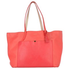 2010s Smythson Red Crossgrain Leather Tote Bag