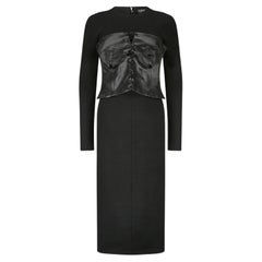2011 Tom Ford Schwarzes Korsettkleid aus Wolle und Satin aus Jersey