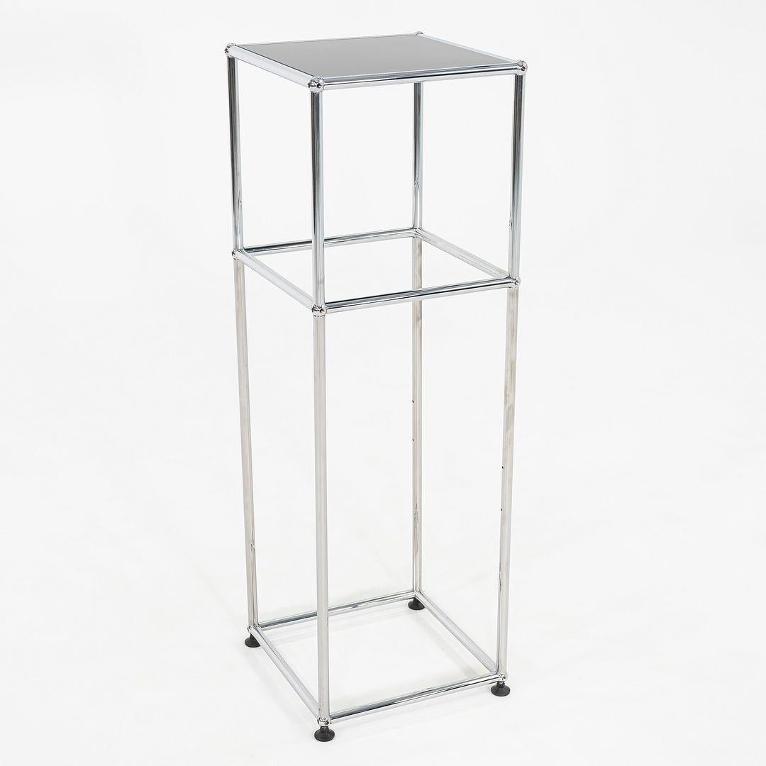 Modern 2010s USM Haller Pedestals in Chrome and Black 46x14x14