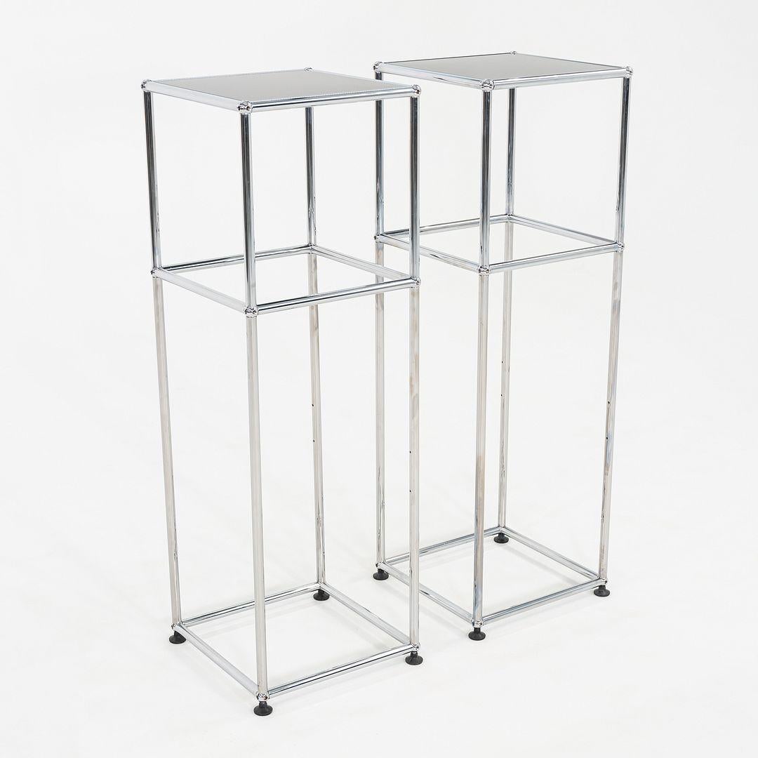 Swiss 2010s USM Haller Pedestals in Chrome and Black 46x14x14