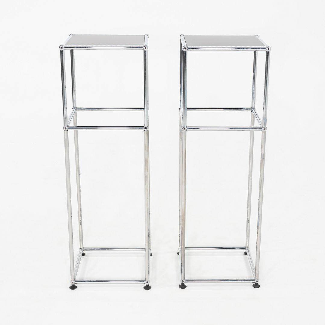 2010s USM Haller Pedestals in Chrome and Black 46x14x14