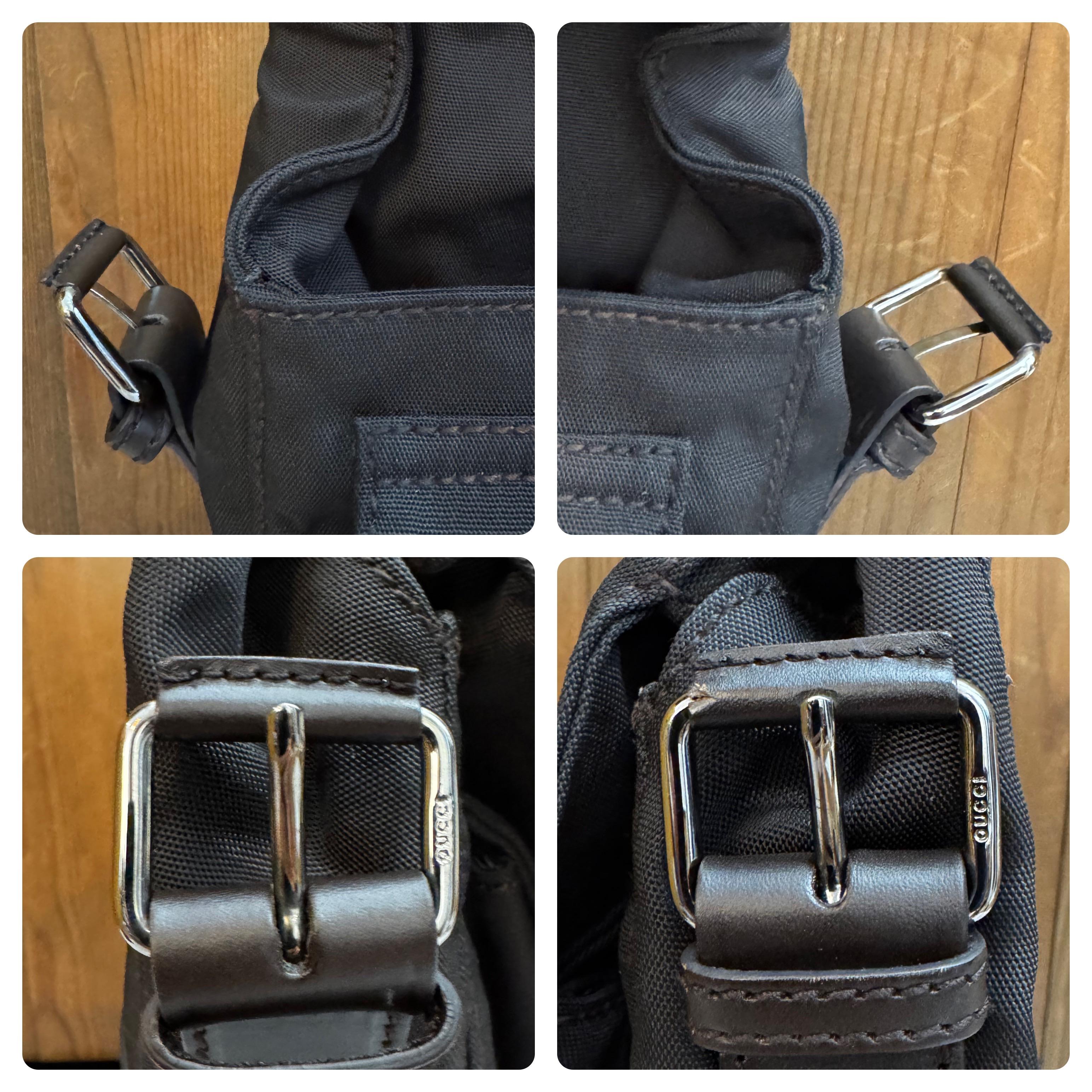 2000s Vintage GUCCI Canvas Messenger Bag Chocolate Brown For Sale 1