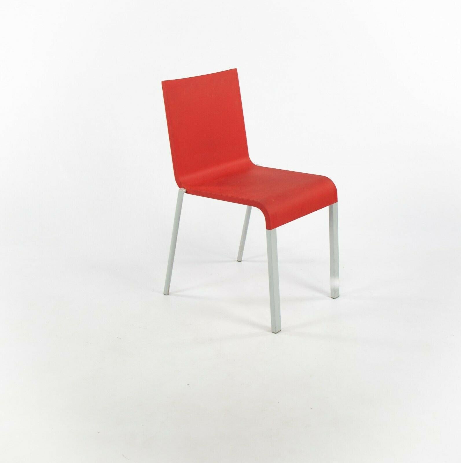 2010s Vitra .03 Stacking Chairs by Maarten Van Severen in Red For Sale 2