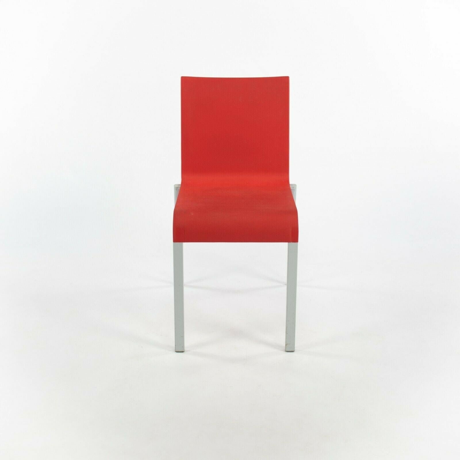 Modern 2010s Vitra .03 Stacking Chairs by Maarten Van Severen in Red For Sale