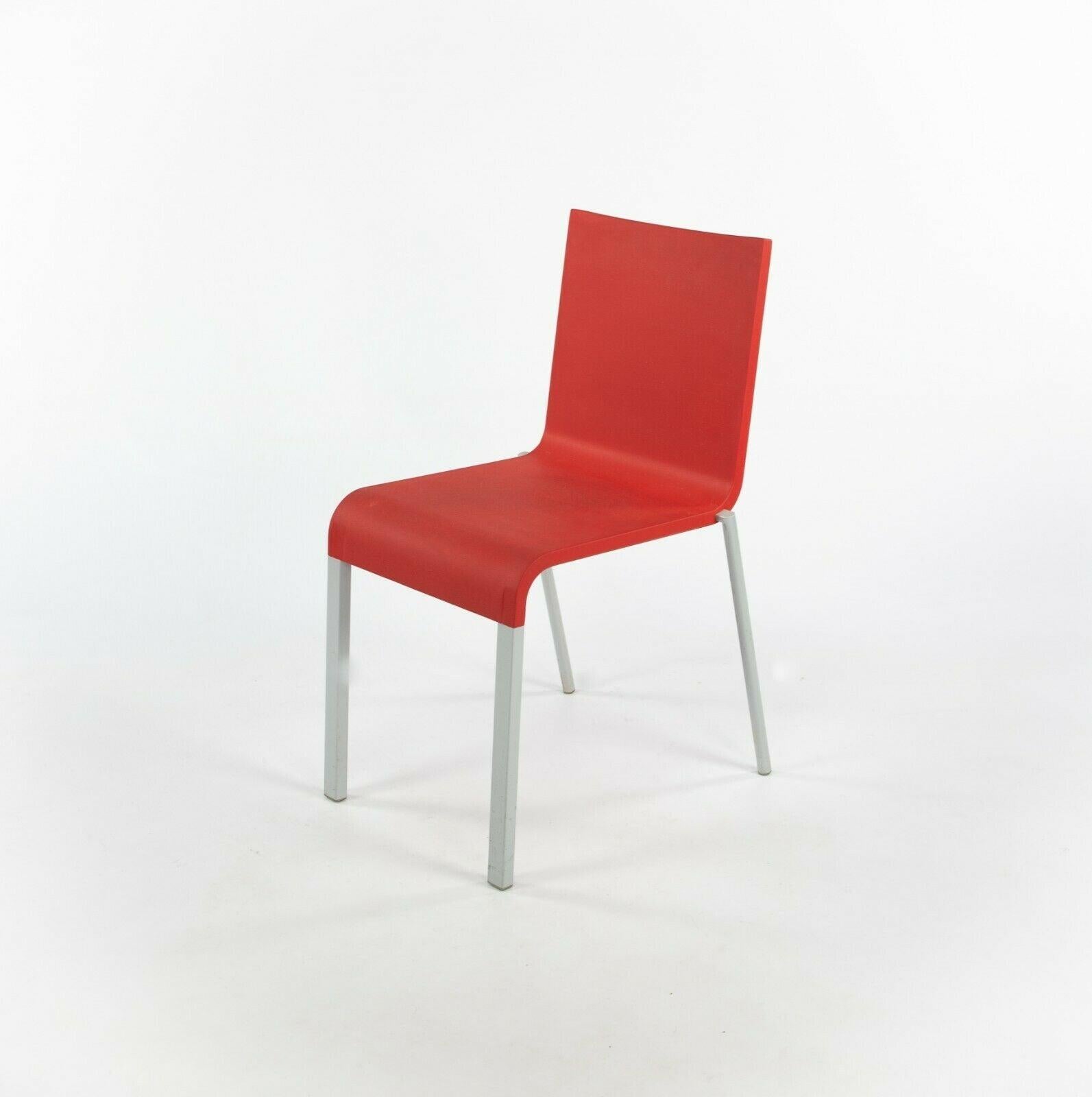 Swiss 2010s Vitra .03 Stacking Chairs by Maarten Van Severen in Red For Sale