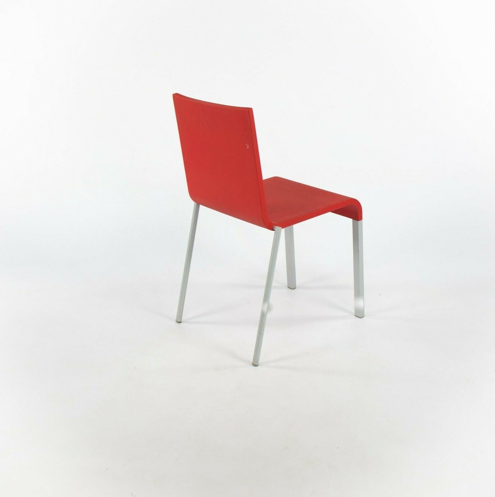 Steel 2010s Vitra .03 Stacking Chairs by Maarten Van Severen in Red For Sale