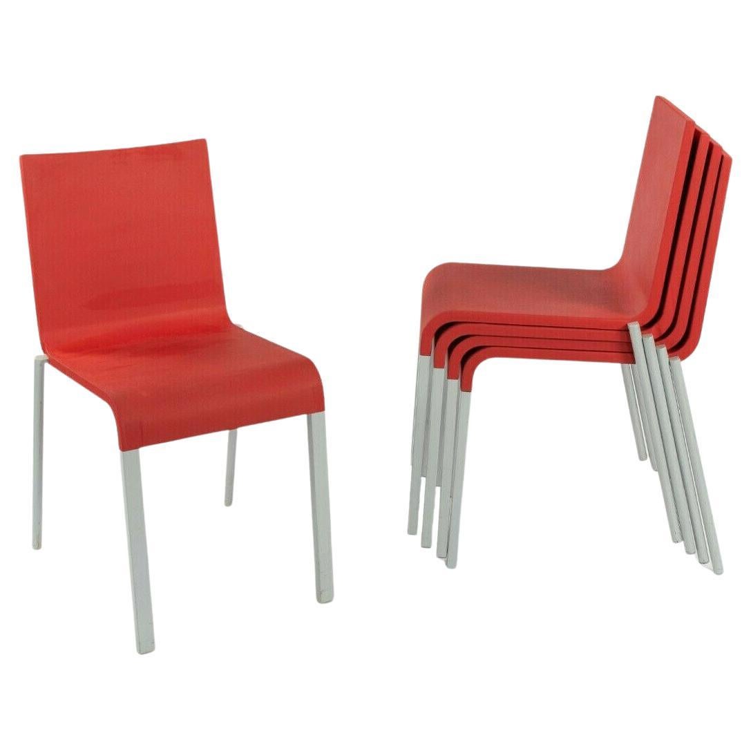 2010s Vitra .03 Stacking Chairs by Maarten Van Severen in Red For Sale