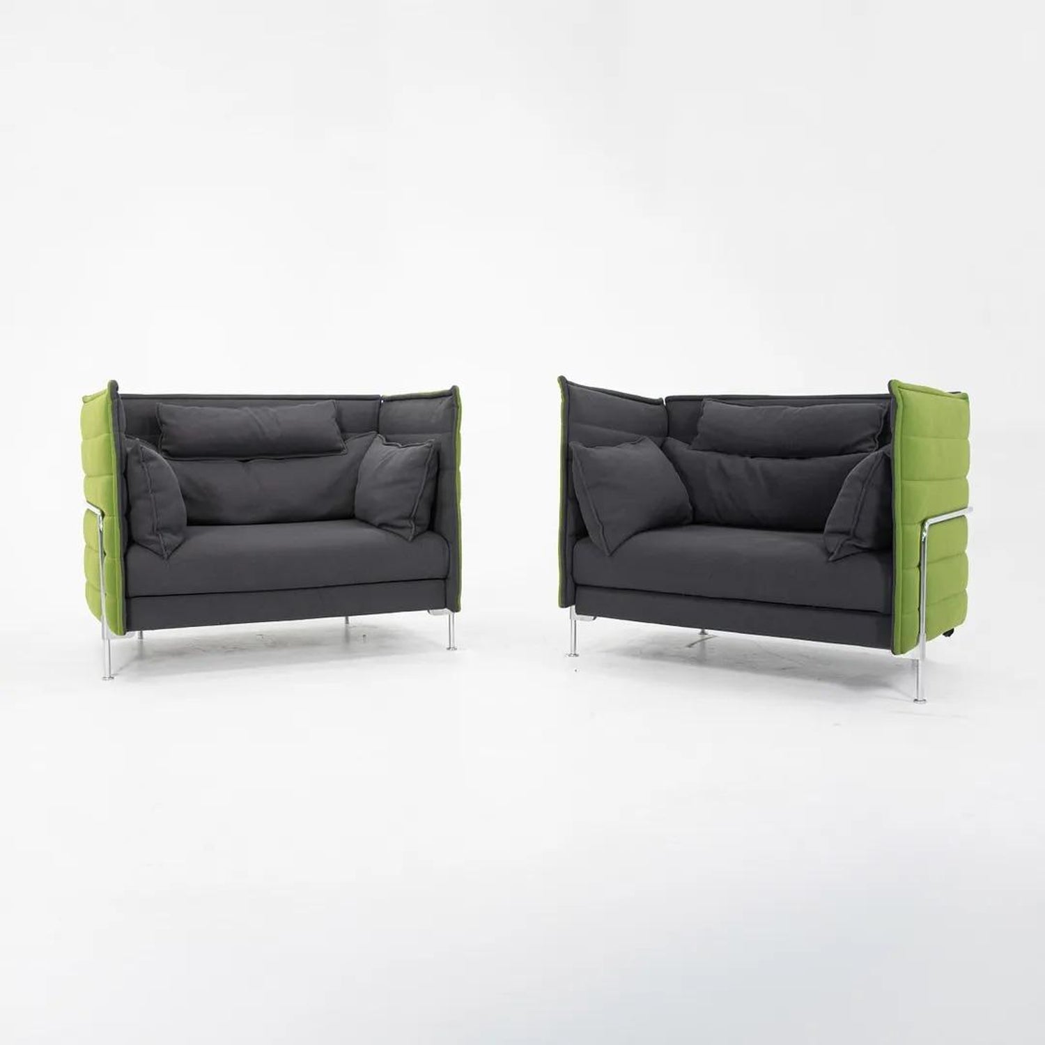 Vitra "Alcove" Three-Seat Sofa in Black "Credo" and Leather by R and E  Bouroullec at 1stDibs | r and d leather, alcove seating, vitra credo