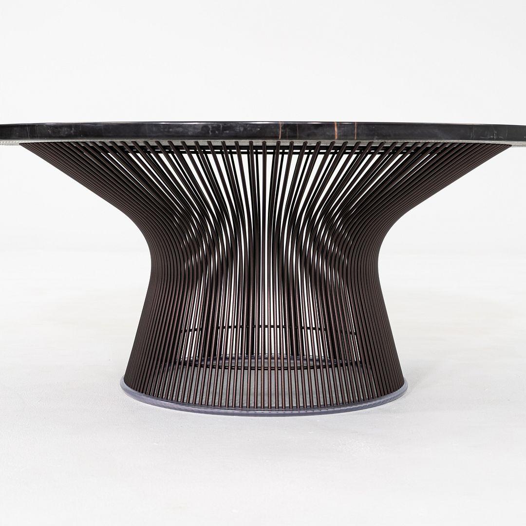 Table basse des années 2010 Warren Platner pour Knoll avec base en bronze et plateau en marbre de 36 pouces en vente 2