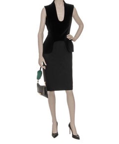 2011 Alexander McQueen Black Velvet Bodice Dress 44 - 8 NWT