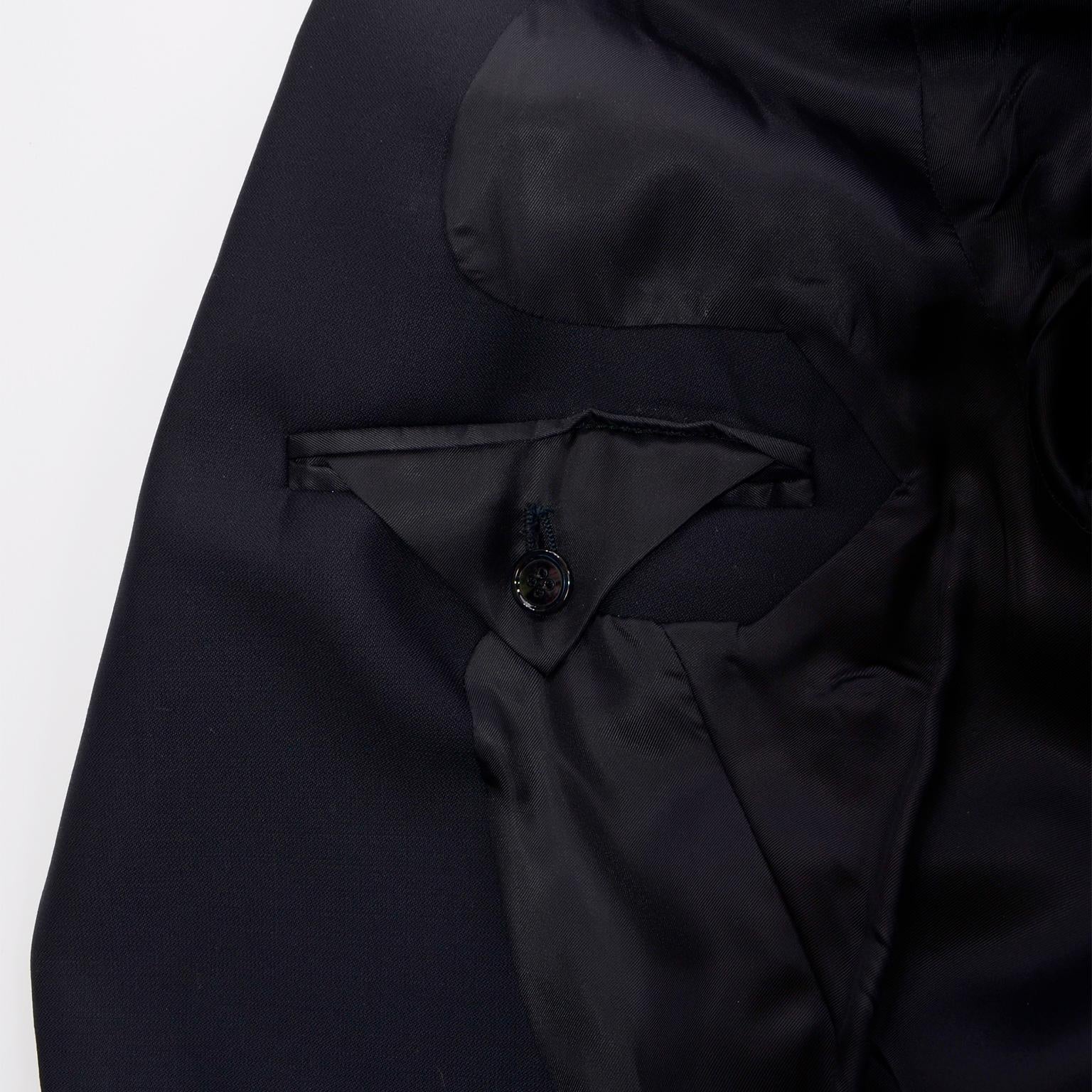 2011 Alexander McQueen Black Wool Cutaway Tuxedo Style Black Jacket 7