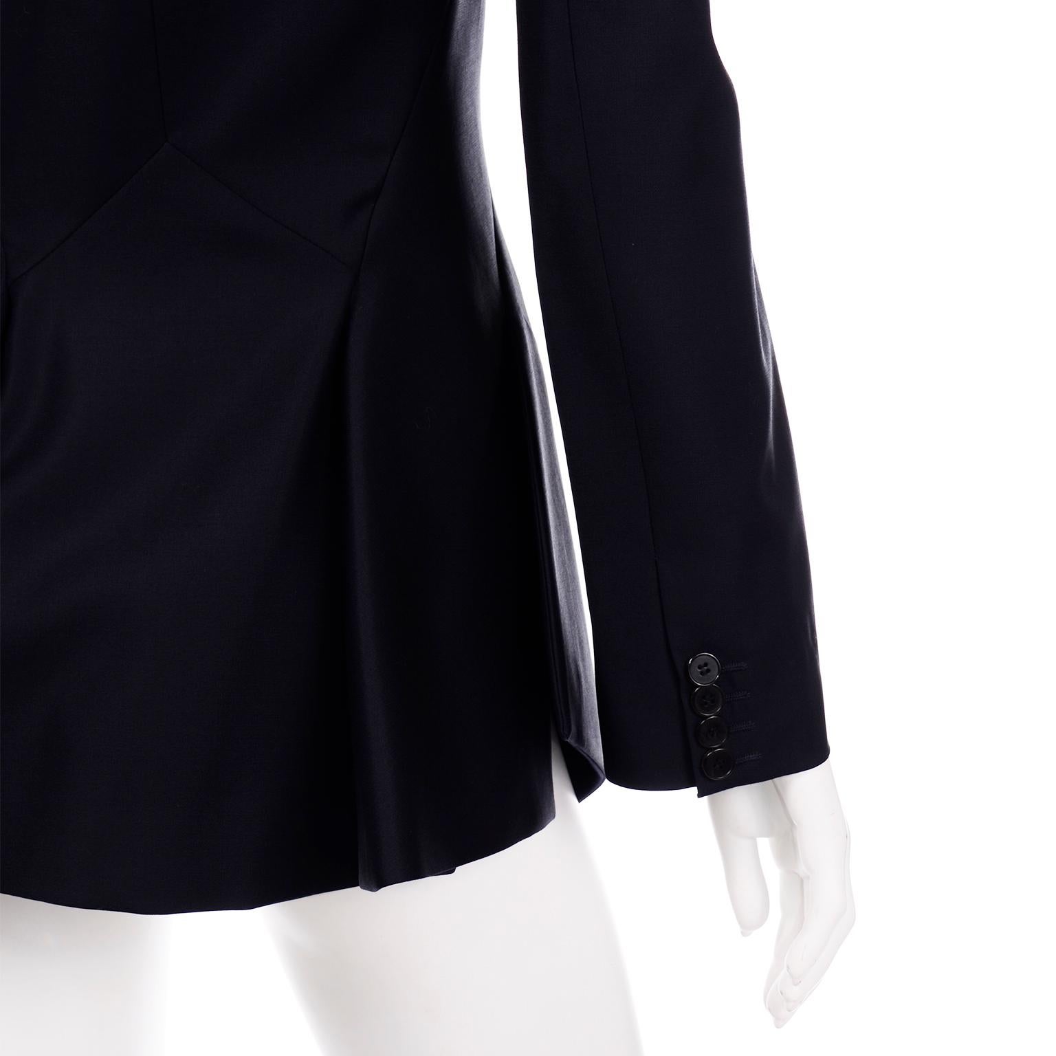 2011 Alexander McQueen Black Wool Cutaway Tuxedo Style Black Jacket 3