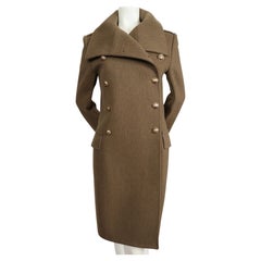 2011 BALMAIN olive green melton wool long military coat - new with tags