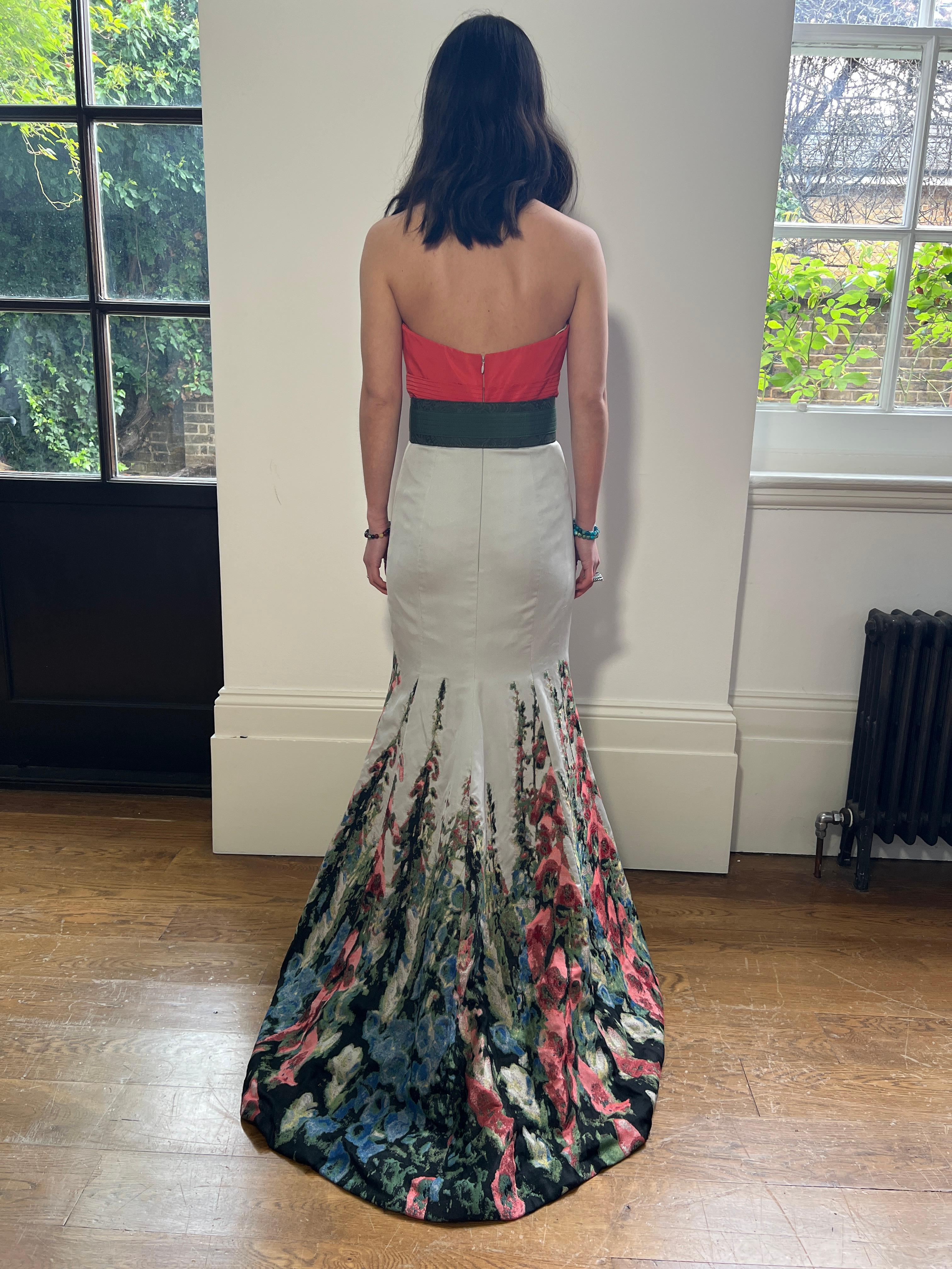 2011 Carolina Herrera Runway Documented Floral Maxi Dress For Sale 3