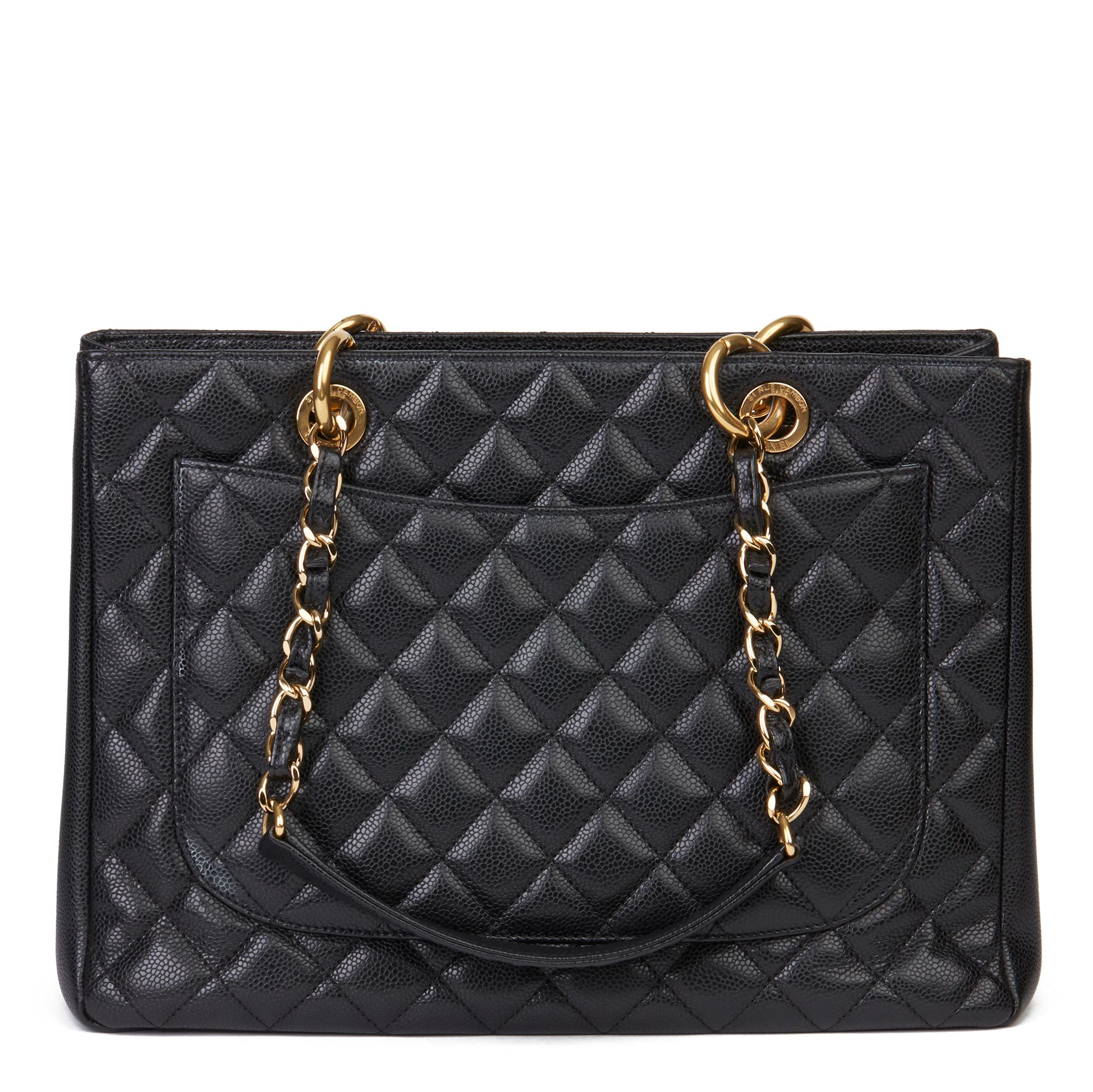 2011 Chanel Black Quilted Caviar Leather Grand Shopping Tote GST In Excellent Condition In Bishop's Stortford, Hertfordshire