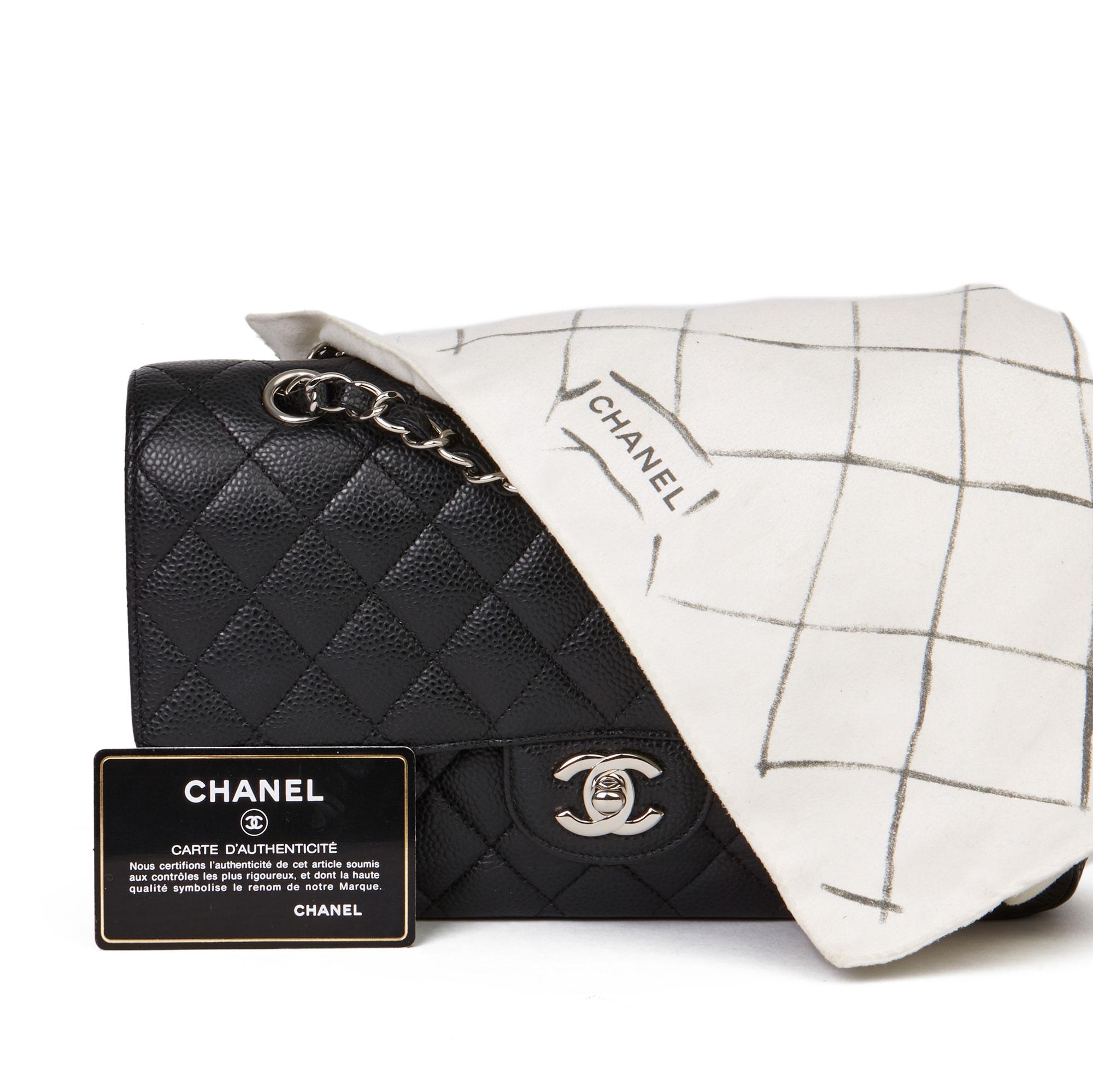 2011 Chanel Black Quilted Caviar Leather Medium Classic Double Flap Bag 8