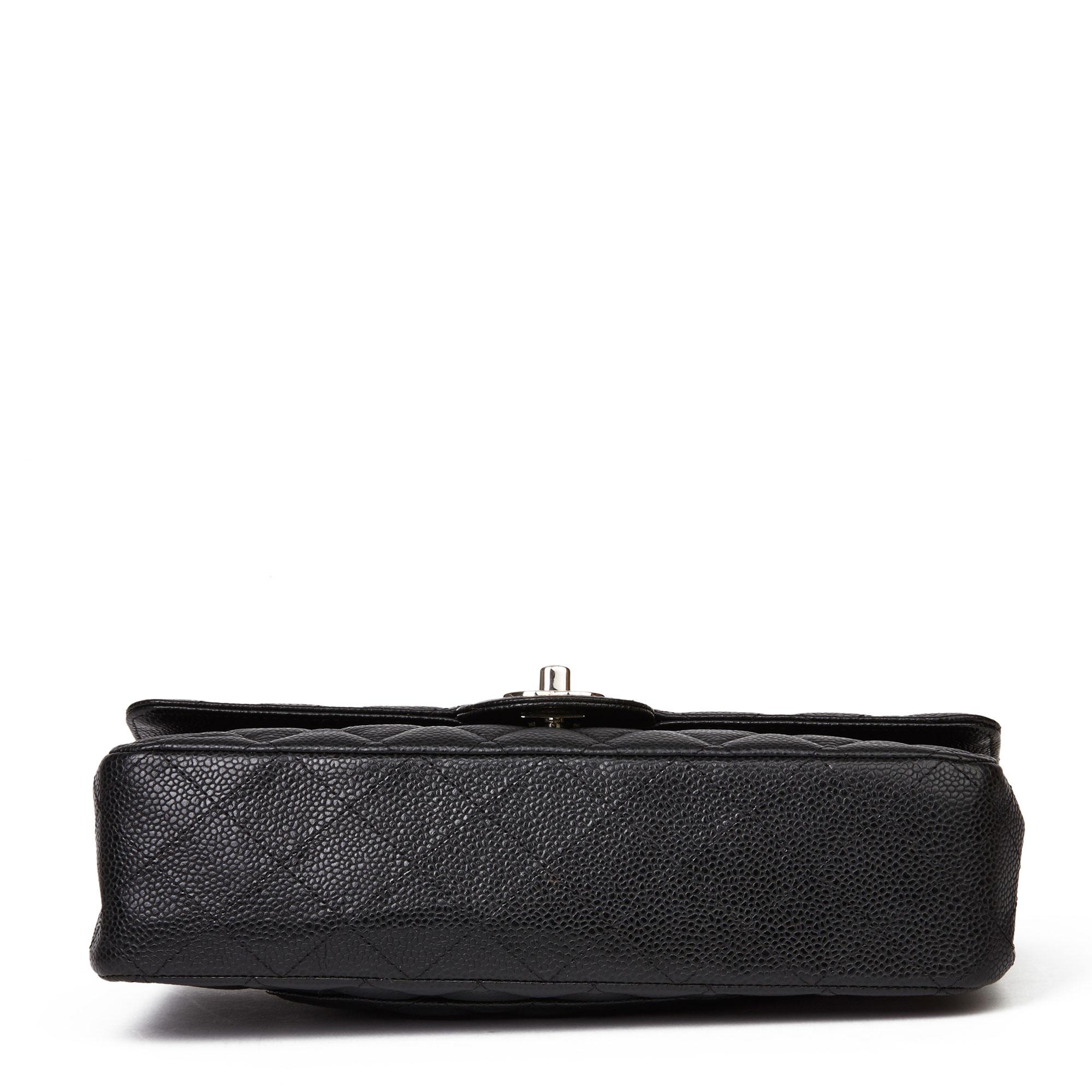 2011 Chanel Black Quilted Caviar Leather Medium Classic Double Flap Bag 2