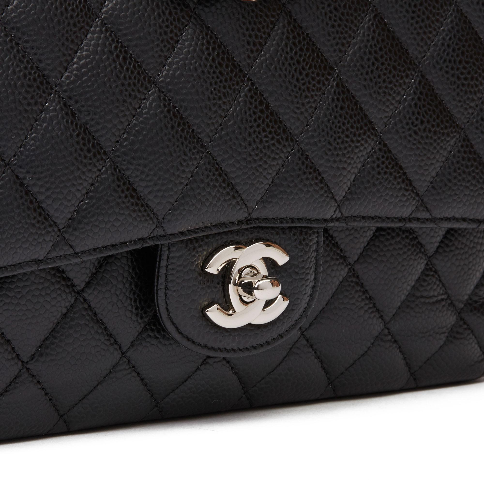 2011 Chanel Black Quilted Caviar Leather Medium Classic Double Flap Bag 3