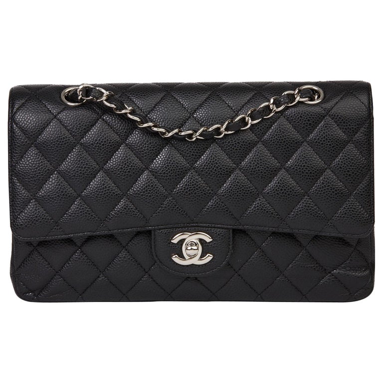 2011 Chanel Black Quilted Caviar Leather Medium Classic Double Flap Bag at  1stDibs