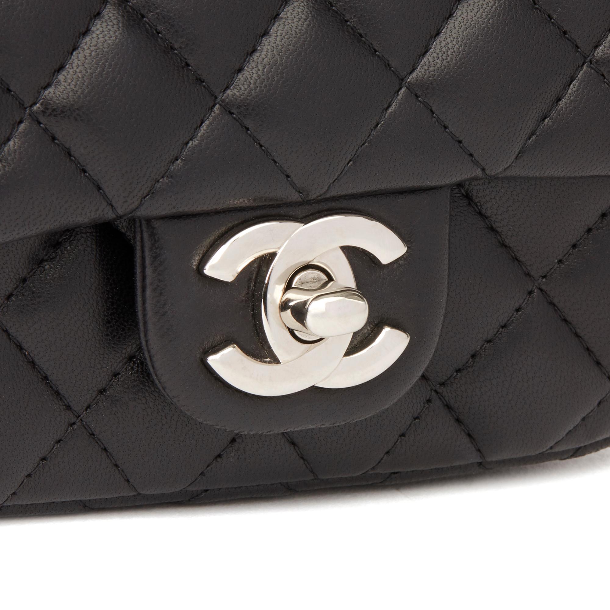 Women's 2011 Chanel Black Quilted Lambskin Double Mini Flap Bag