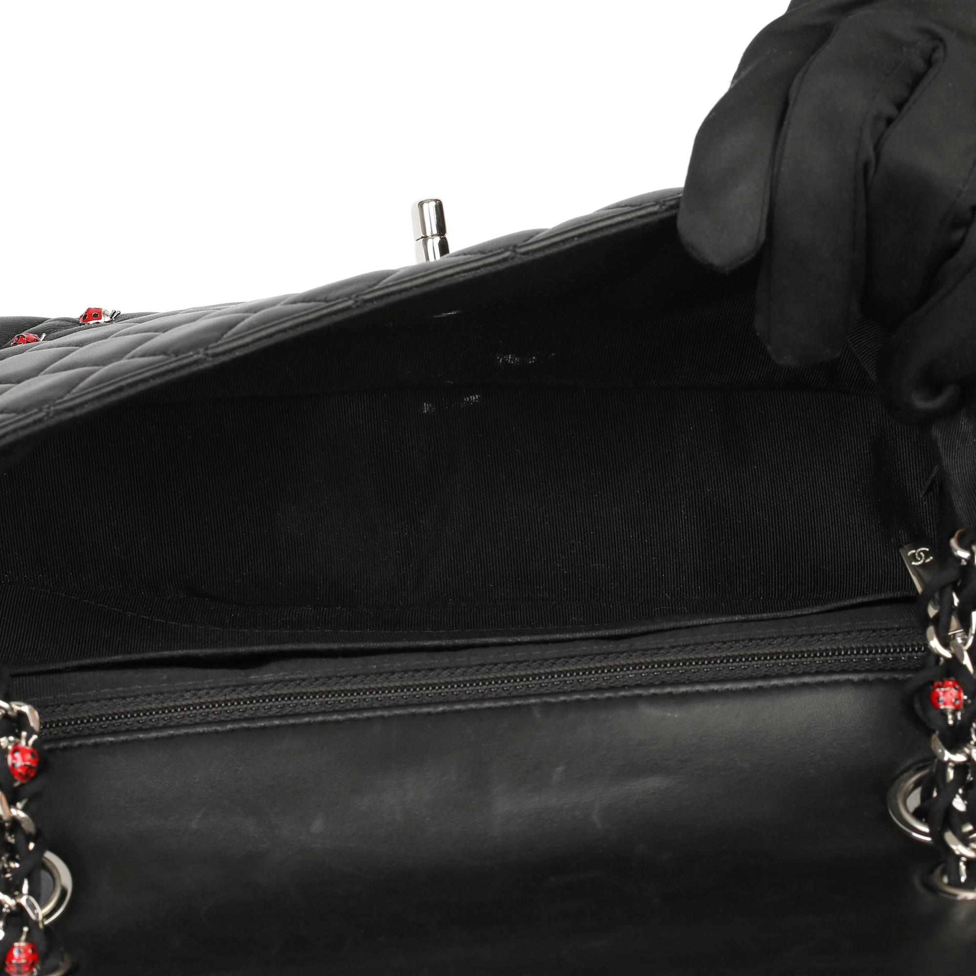 2011 Chanel Black Quilted Lambskin Lady Bug Medium Classic Single Flap Bag 4