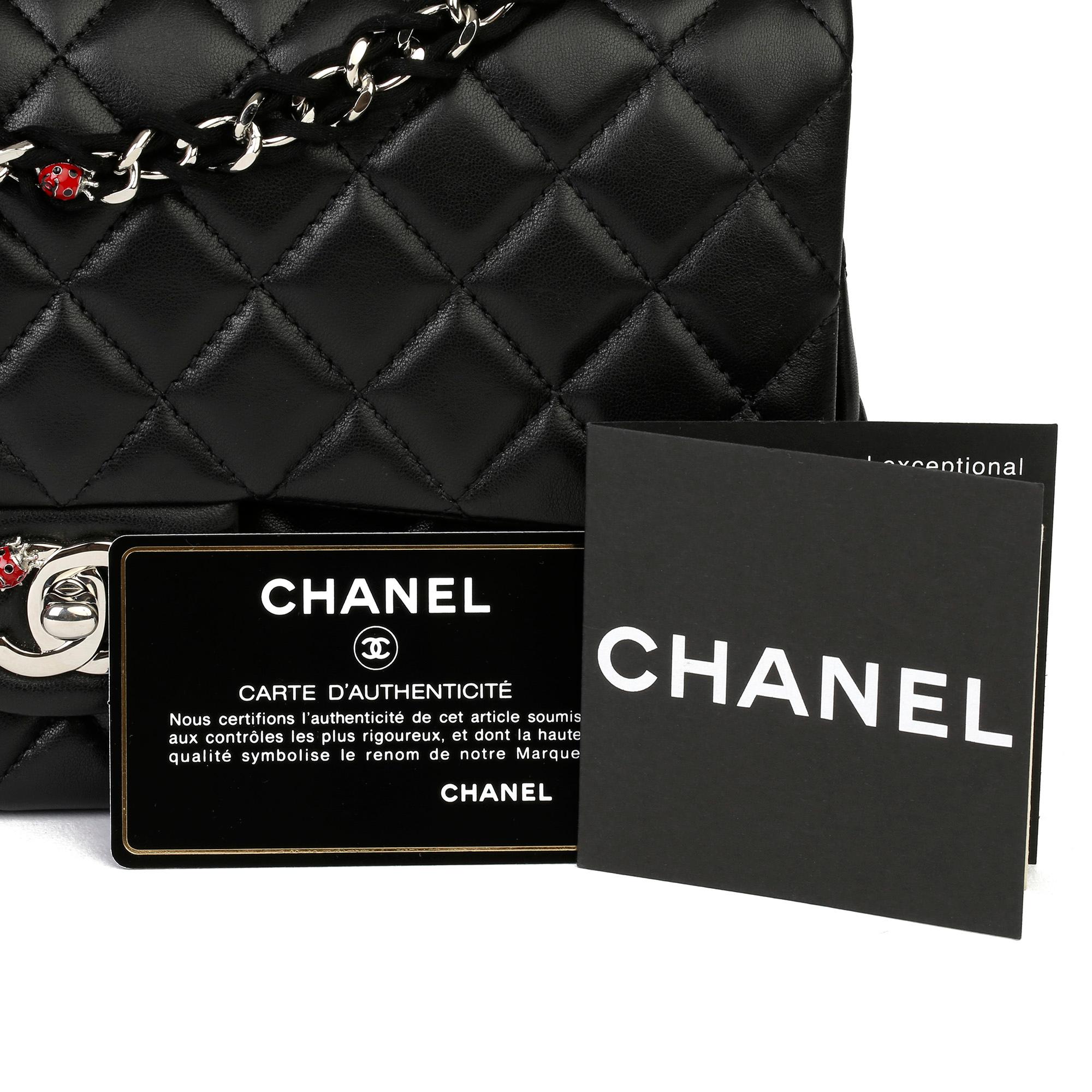 2011 Chanel Black Quilted Lambskin Lady Bug Medium Classic Single Flap Bag 5
