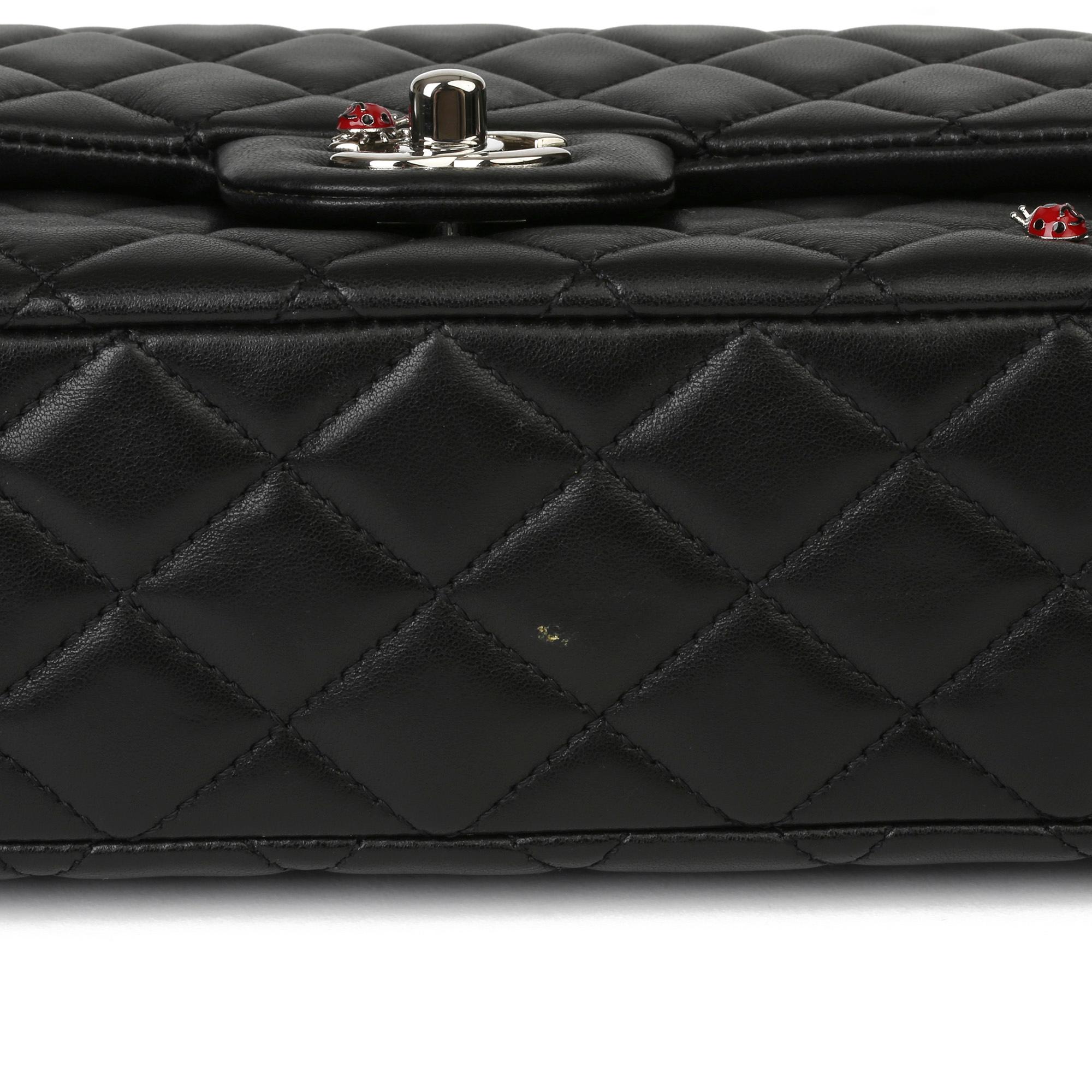 2011 Chanel Black Quilted Lambskin Lady Bug Medium Classic Single Flap Bag 7