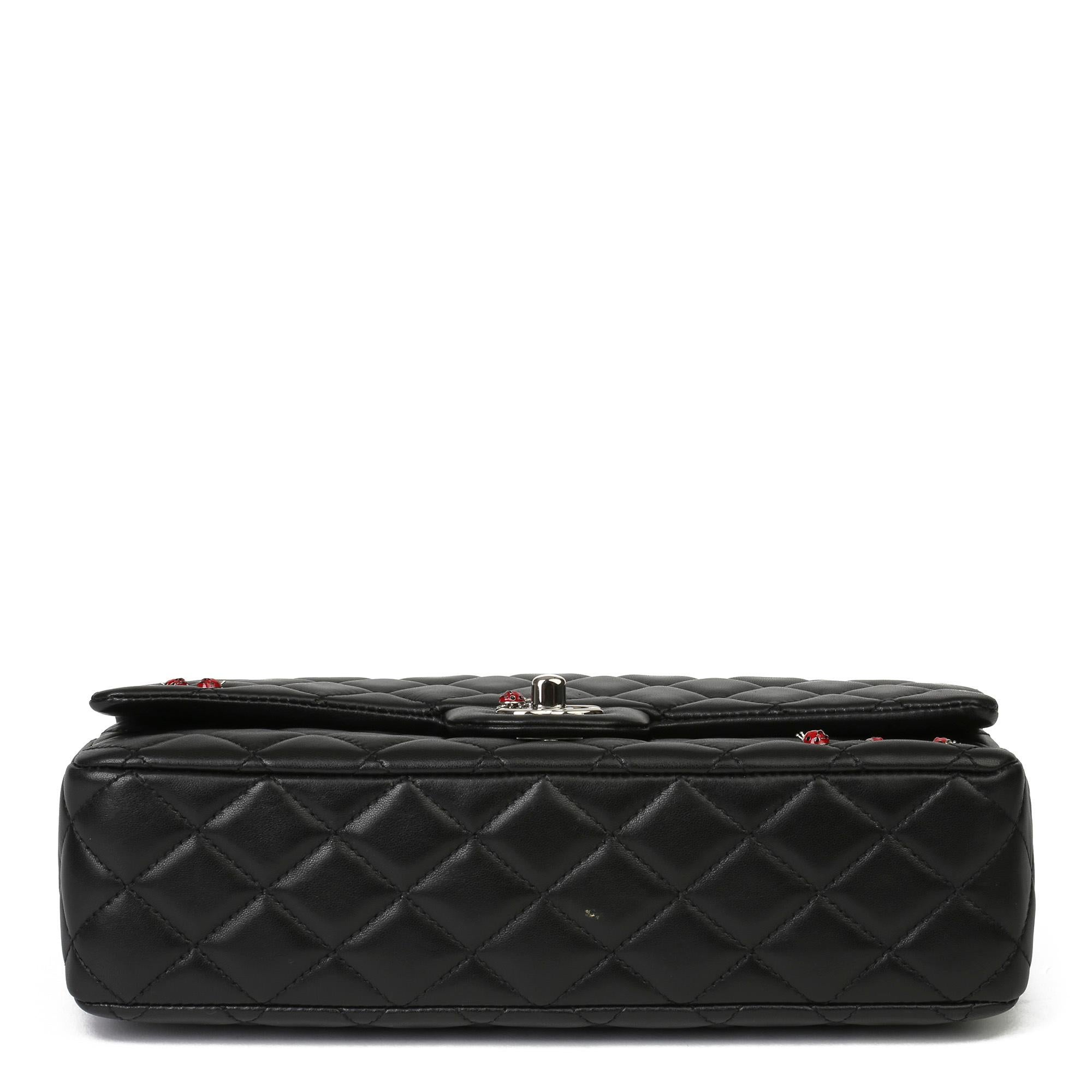 2011 Chanel Black Quilted Lambskin Lady Bug Medium Classic Single Flap Bag In Excellent Condition In Bishop's Stortford, Hertfordshire