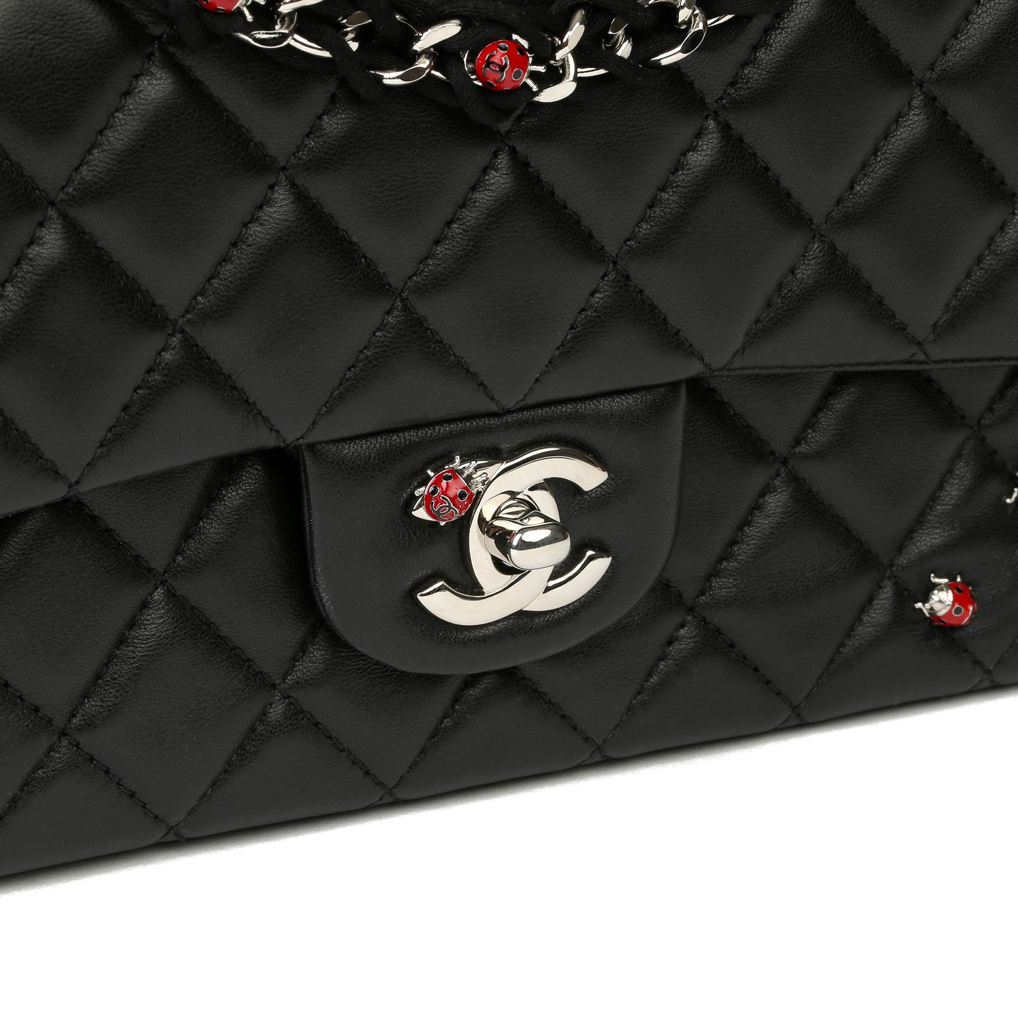 Women's 2011 Chanel Black Quilted Lambskin Lady Bug Medium Classic Single Flap Bag