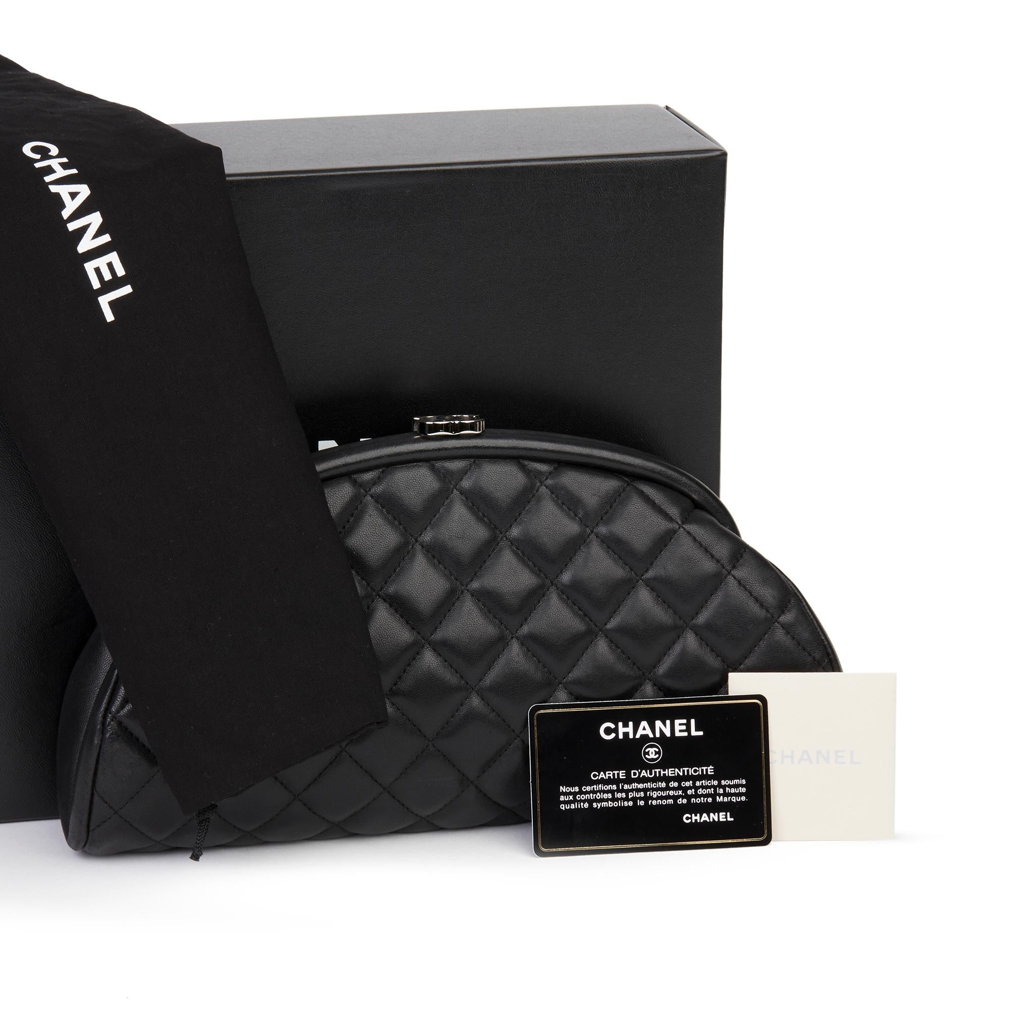 2011 Chanel Black Quilted Lambskin Timeless Clutch 8