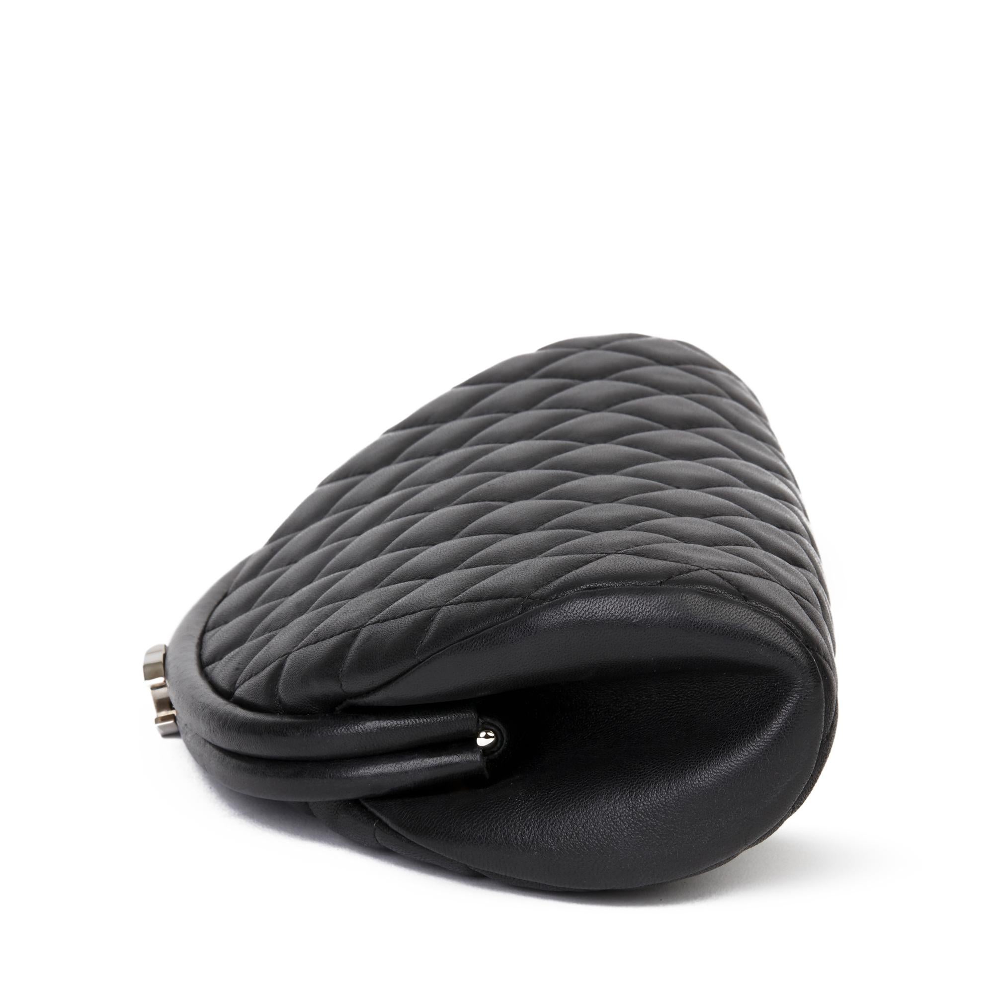 CHANEL
Black Quilted Lambskin Timeless Clutch

Xupes Reference: HB3346
Serial Number: 13787846
Age (Circa): 2011
Accompanied By: Chanel Dust Bag, Box, Authenticity Card, Care Booklet
Authenticity Details: Authenticity Card, Serial Sticker (Made in