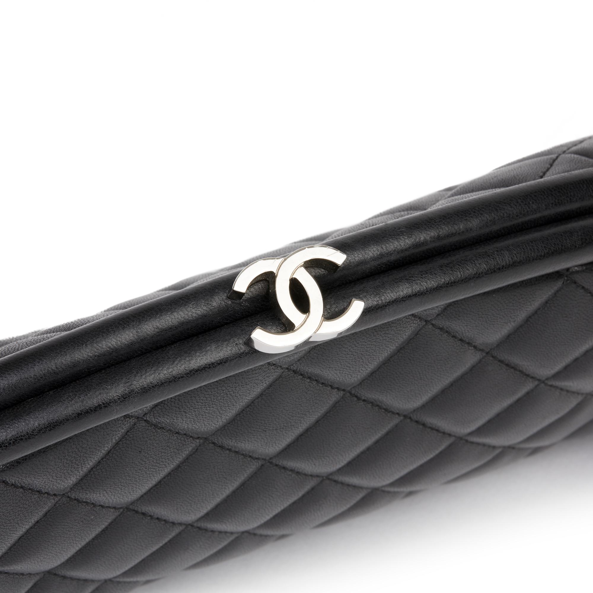 2011 Chanel Black Quilted Lambskin Timeless Clutch 4