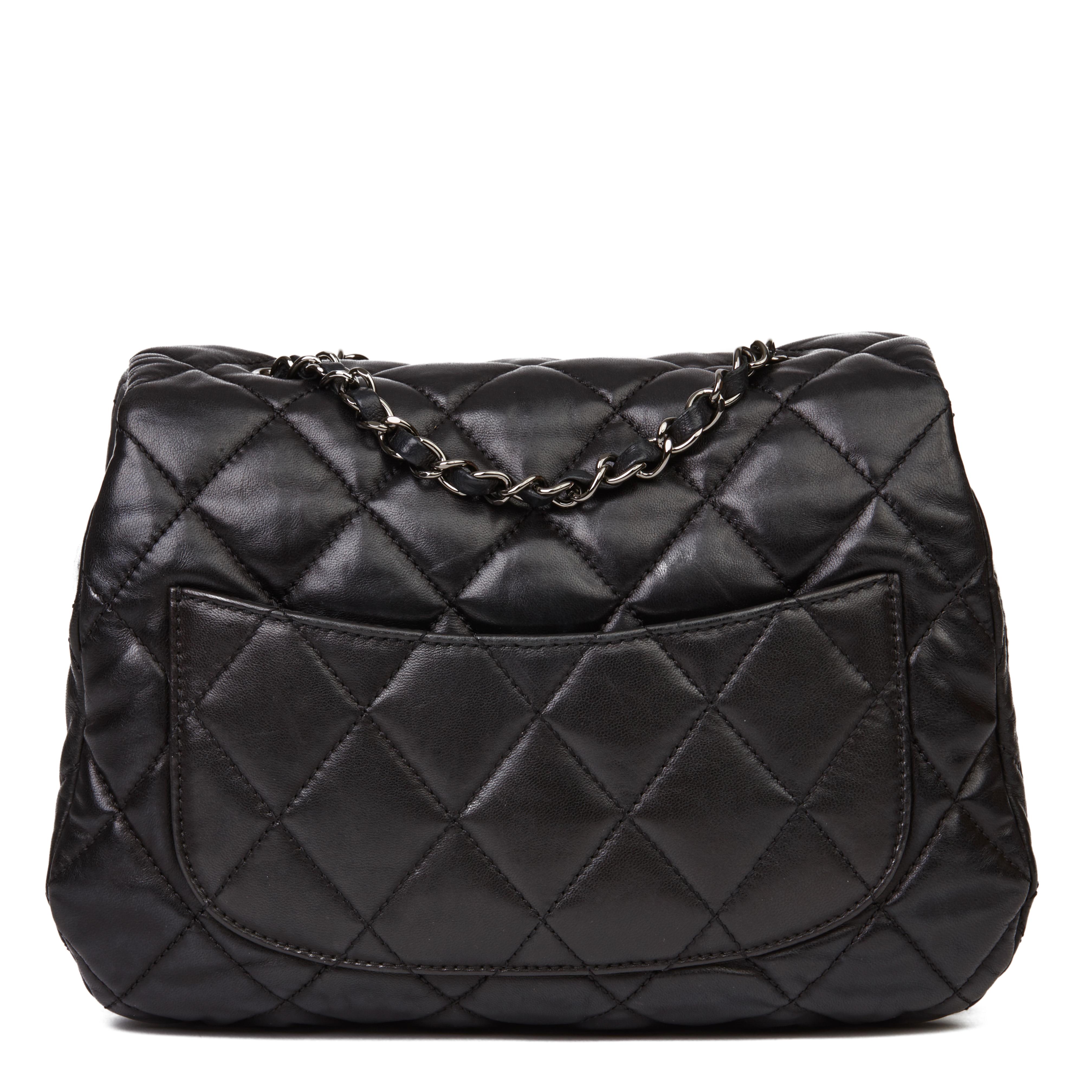 Women's 2011 Chanel Black Quilted Lambskin Triple Compartment Classic Single Flap Bag
