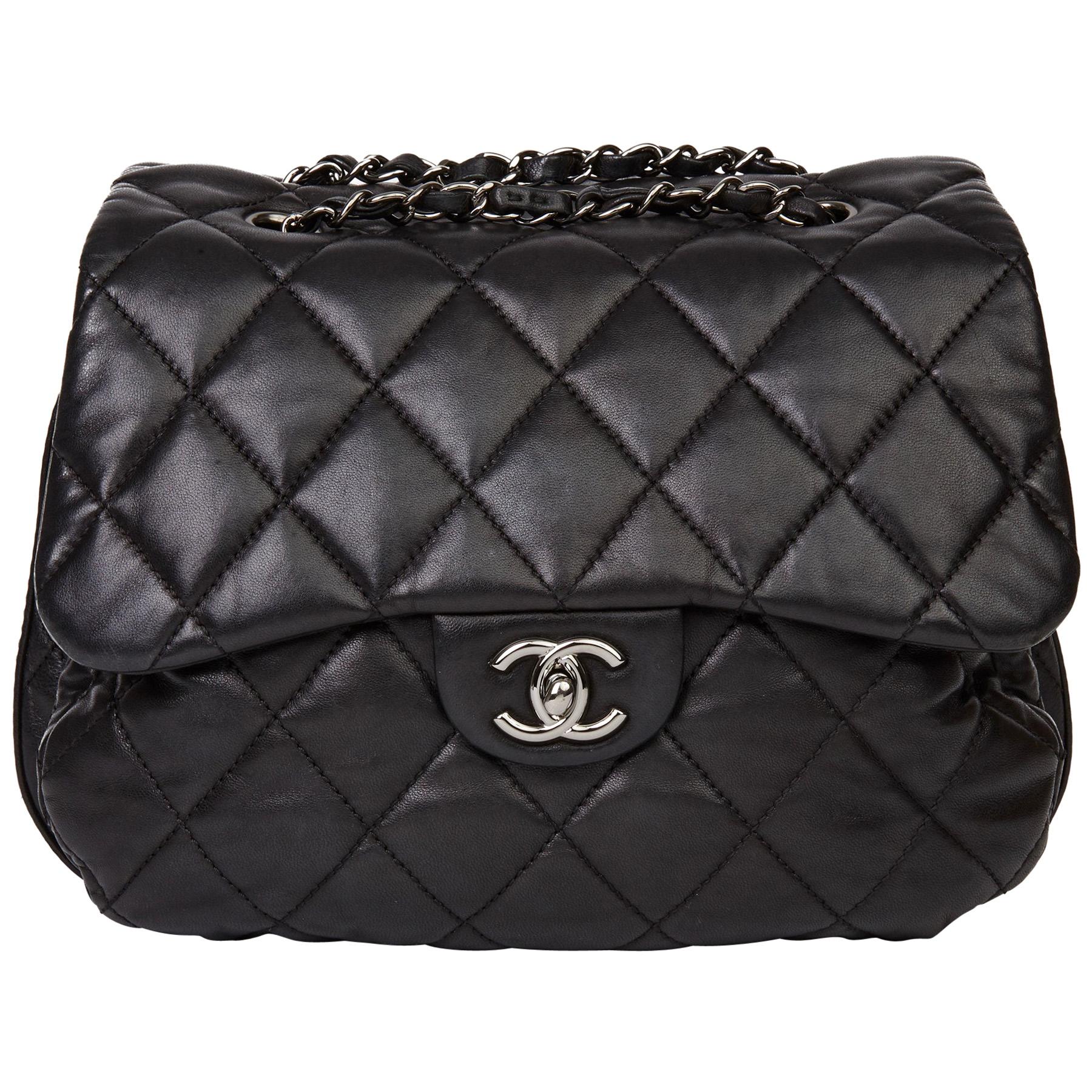 2011 Chanel Black Quilted Lambskin Triple Compartment Classic Single Flap Bag