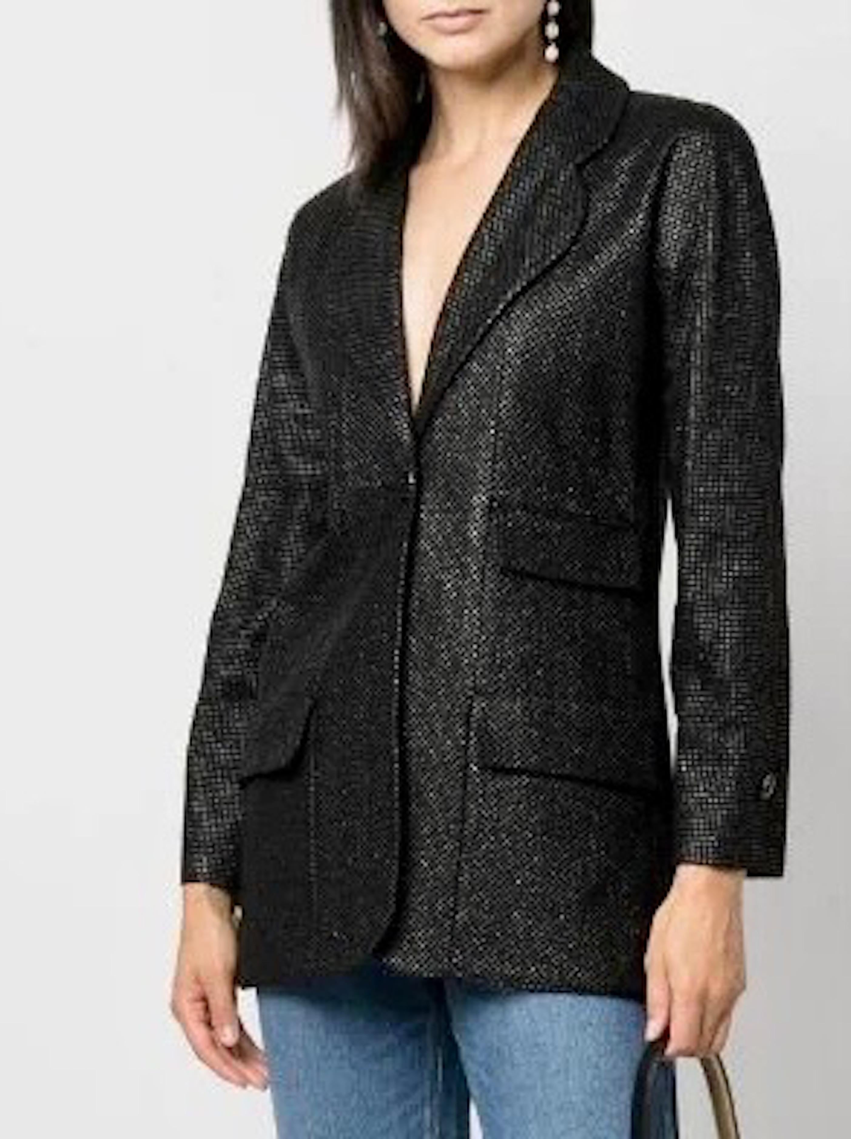 2011 Chanel Black Saint Tropez Lurex Blazer In Good Condition For Sale In Paris, FR