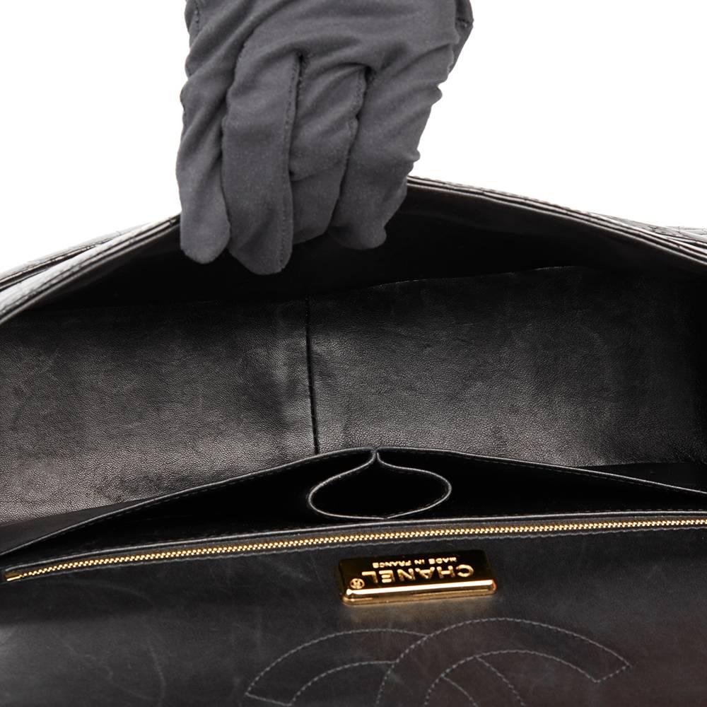 Chanel Black Shiny Alligator Leather Jumbo Classic Double Flap Bag, 2011 3