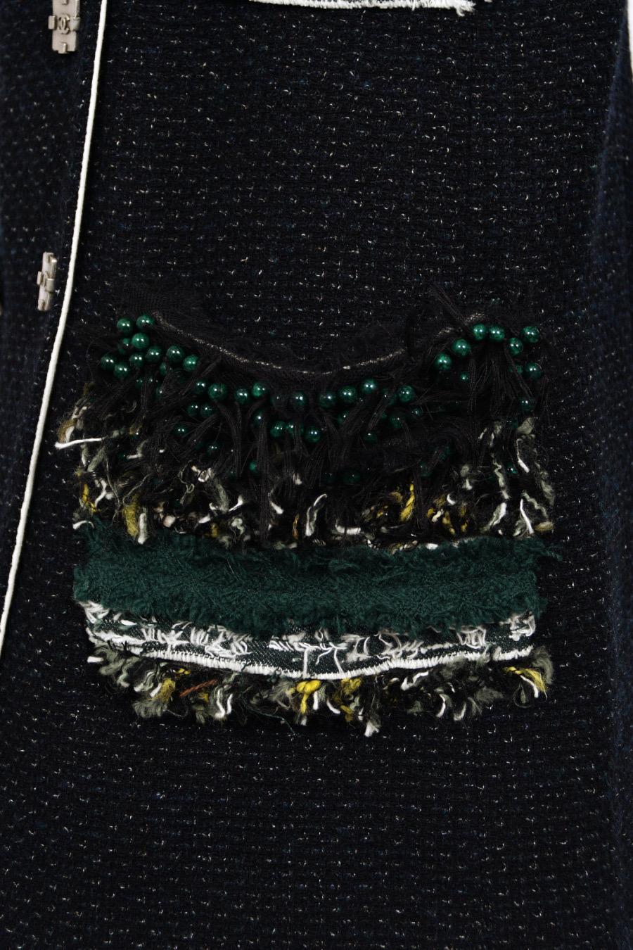 2011 Chanel by Karl Lagerfeld Runway Campaign Beaded Wool Double-Breasted Jacket For Sale 5