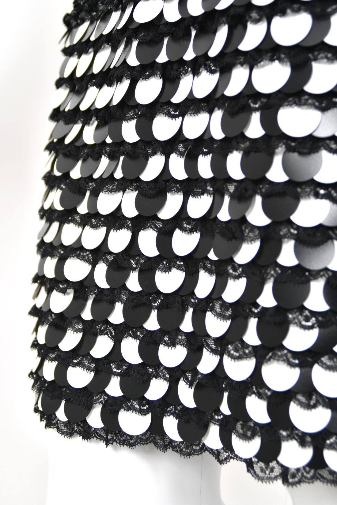 2011 Chanel by Karl Lagerfeld Runway Sample Black & White Beaded Sequin Dress For Sale 6