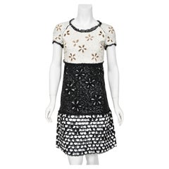 2011 Chanel by Karl Lagerfeld Runway Sample Black & White Beaded Sequin Dress