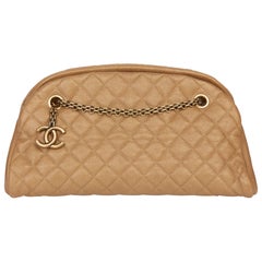 2011 Chanel Gold Quilted Caviar Leather Just Mademoiselle Bowling Bag
