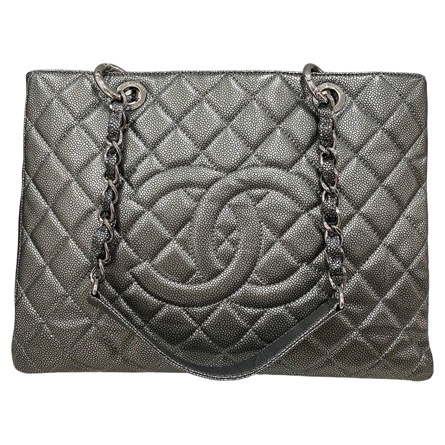 2011 Chanel GST Metallic Grey For Sale at 1stDibs